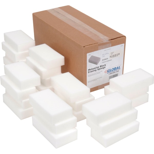 Global Industrial Awesome Erasing Sponge, White, 2.5 x 4.75, 24PK 670331 - main